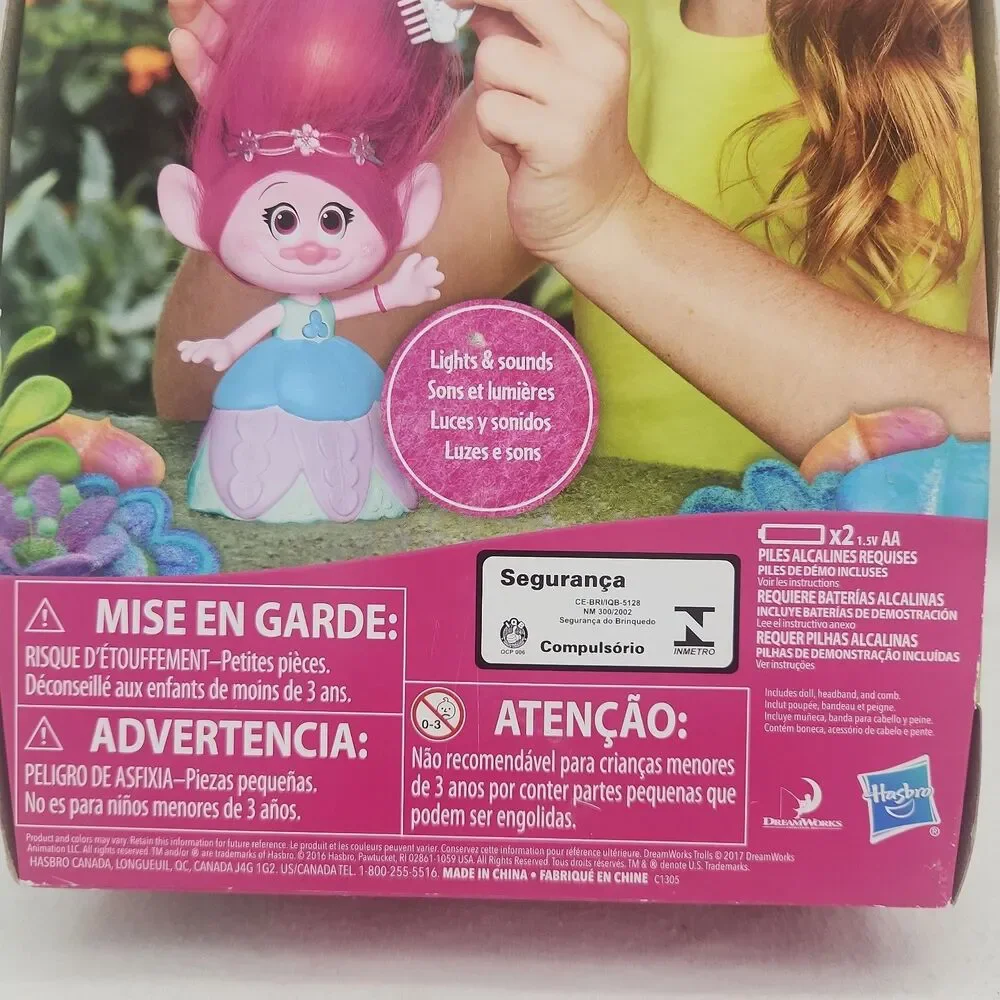 Doll Hair In The Air Poppy Troll Bendable Lights and Sound Hasbro Accessory NEW